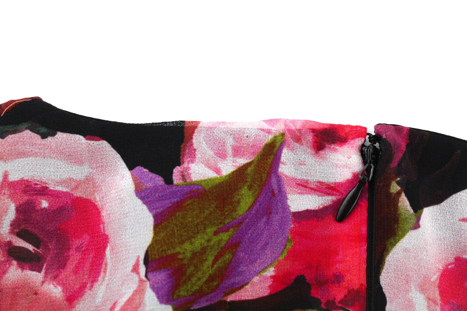 LIU JO Volant Women's Dress 40 Floral V-Neck Long Sleeve Lined Zipped Short Logo