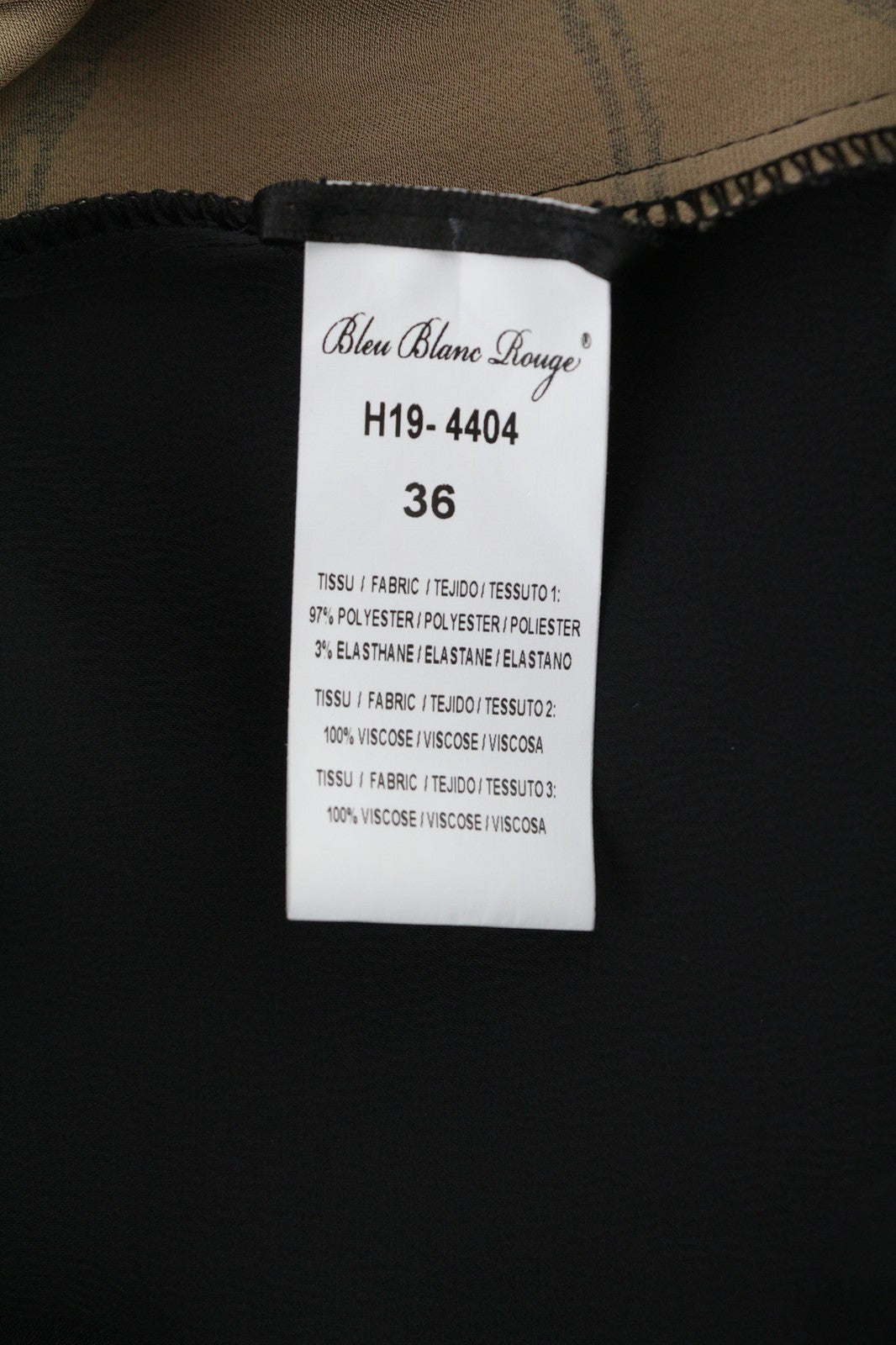 BLEU BLANC ROUGE Magie Women's Dress S Beige 3/4 Sleeve Crew Neck Print Short