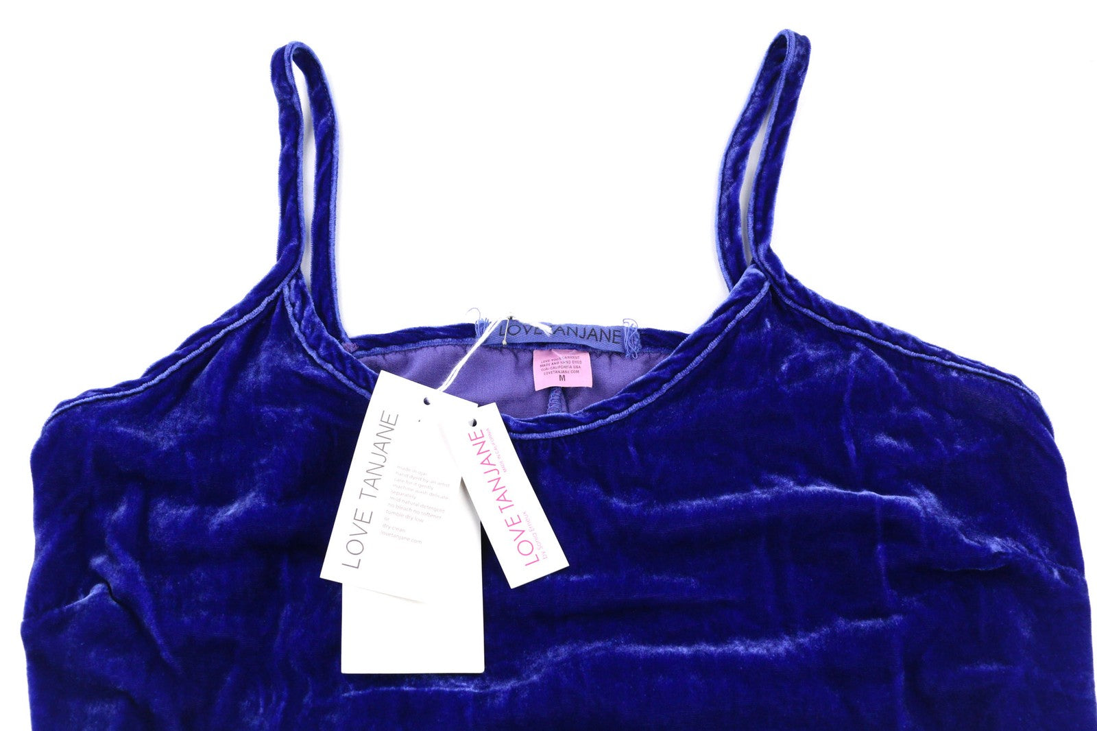 LOVE TANJANE LJ Celine Women's Dress M Blue Velvet Silk Sleeveless Midi RRP450