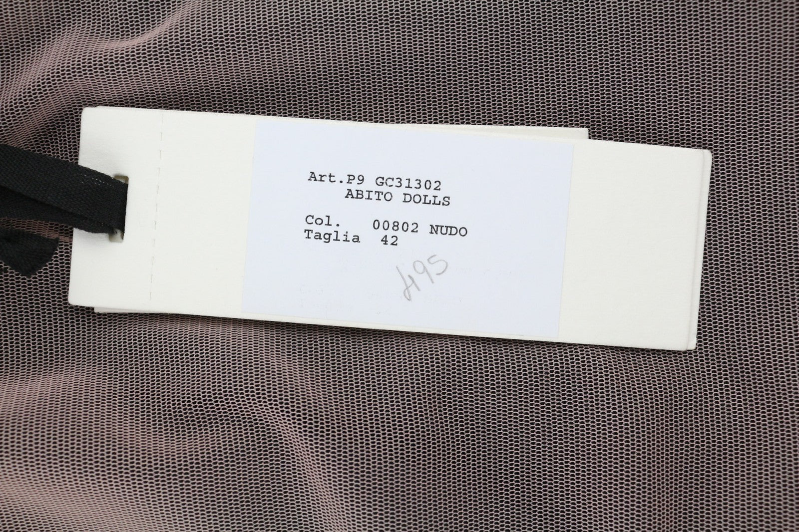 GUGLIELMO CAPONE lėlių moteriška suknelė 42 rožinė be rankovių tiulio su raukiniais ir midi logotipu 