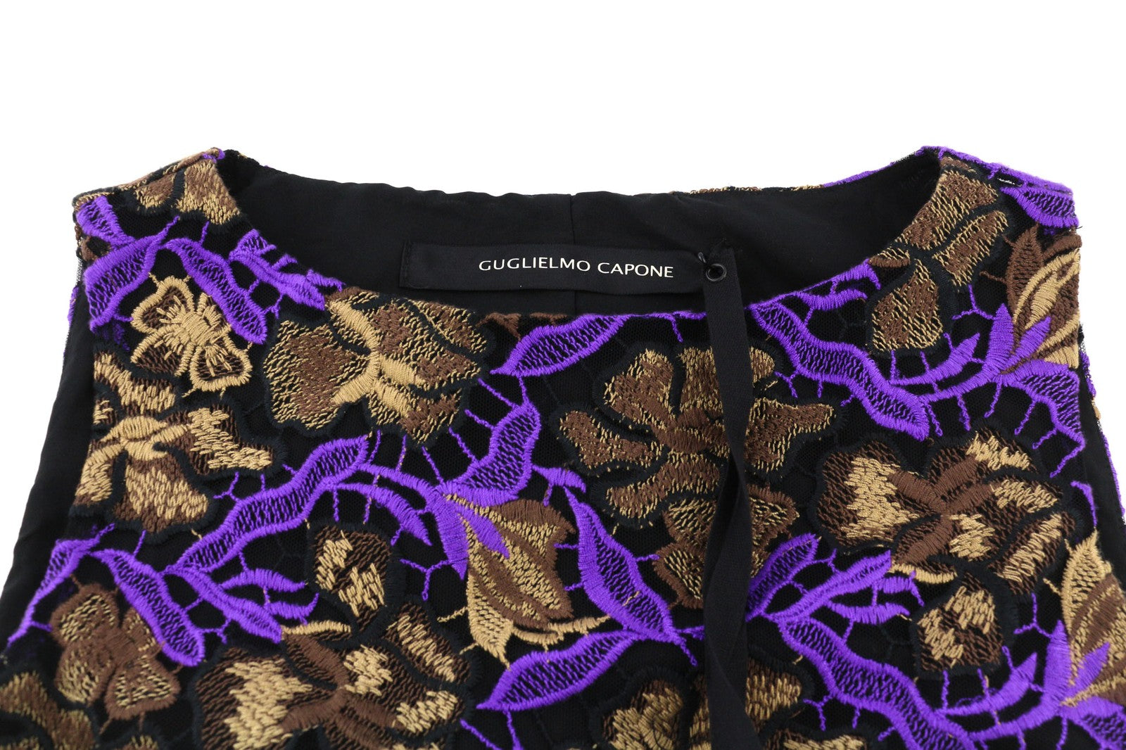 GUGLIELMO CAPONE Ballerina Pizz Women's Dress 40 Embroidered Sleeveless Midi