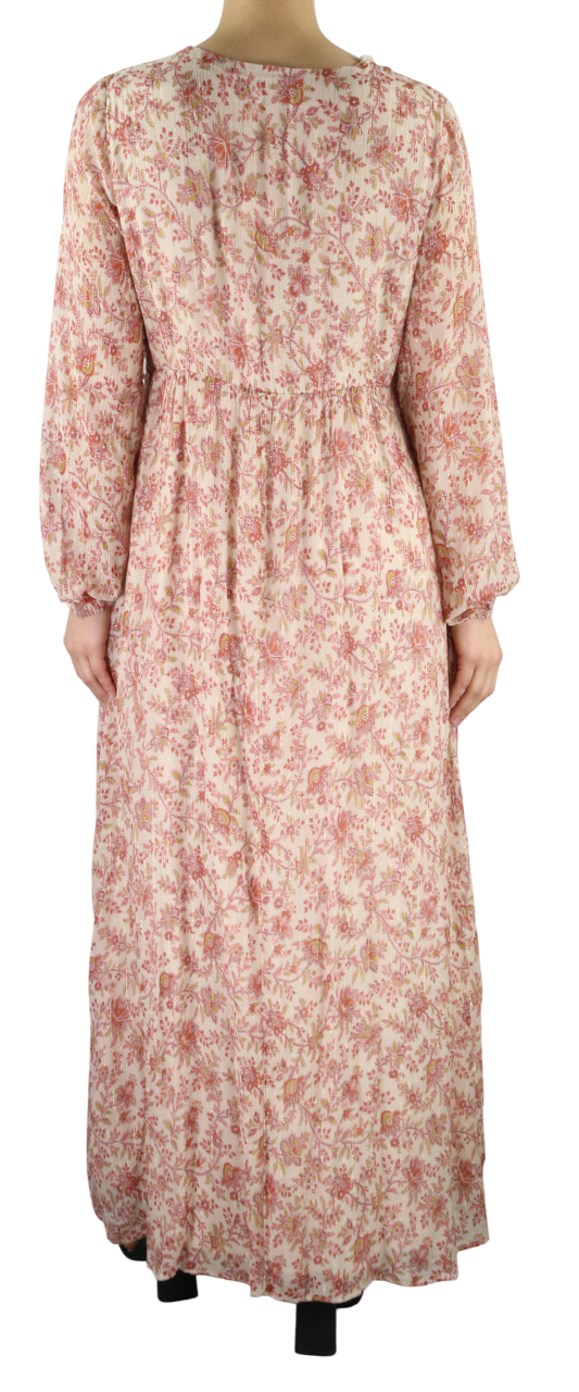 MAISON 123 Nao R Imprimee Women's Dress 40 Silk Blend Floral Long Sleeve Long