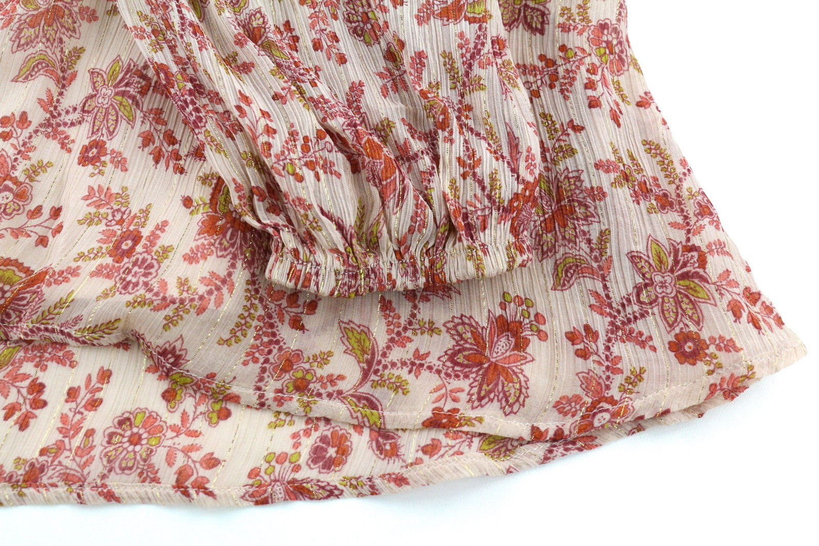 MAISON 123 Nao R Imprimee Women's Dress 40 Silk Blend Floral Long Sleeve Long