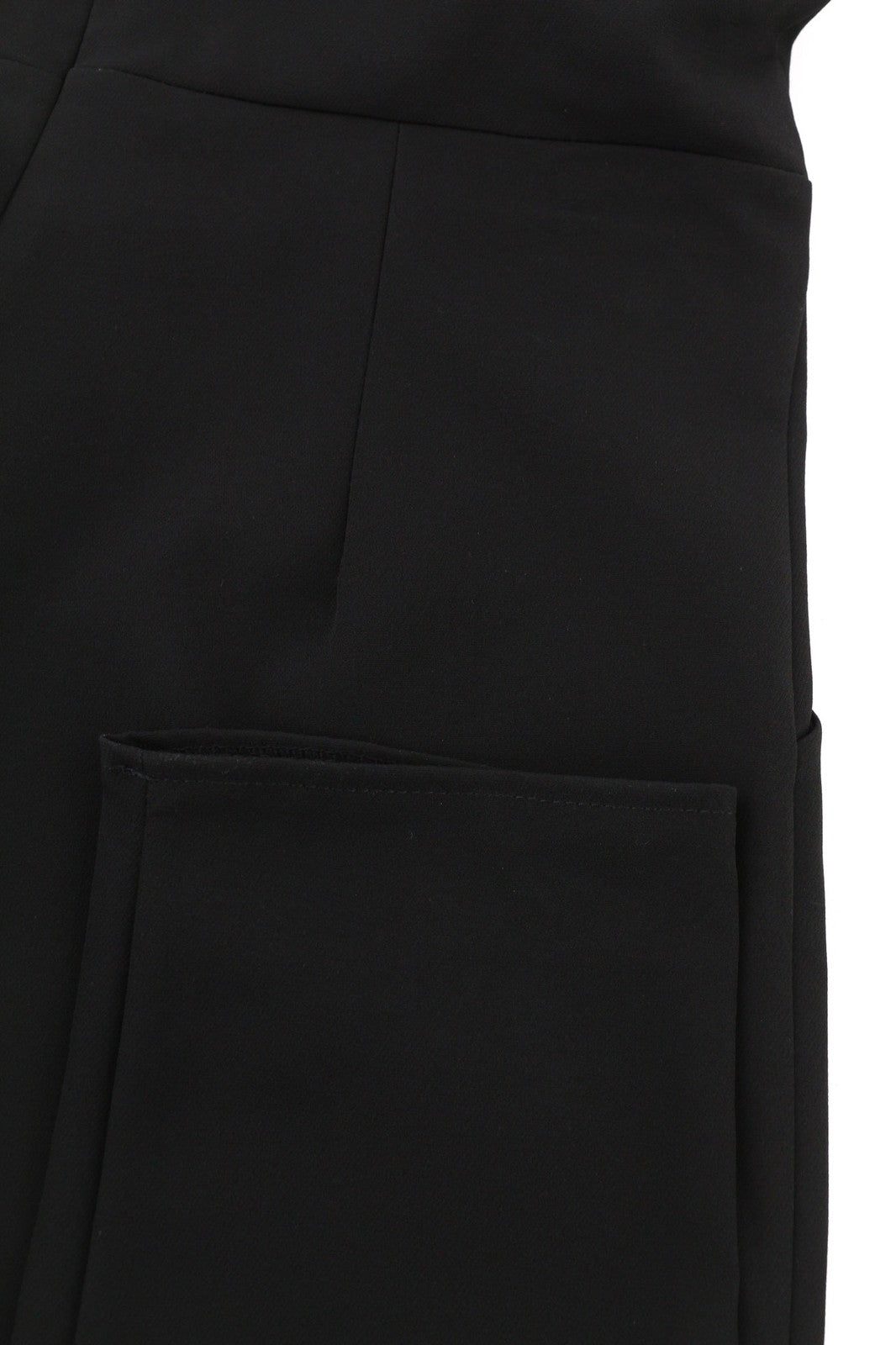 MAKADAMIA Women's Jumpsuit 38 Black Sleeveless Fitted V-Neck Logo Pocket Overall