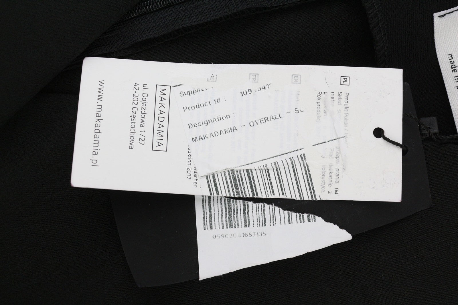 MAKADAMIA Women's Jumpsuit 38 Black Sleeveless Fitted V-Neck Logo Pocket Overall