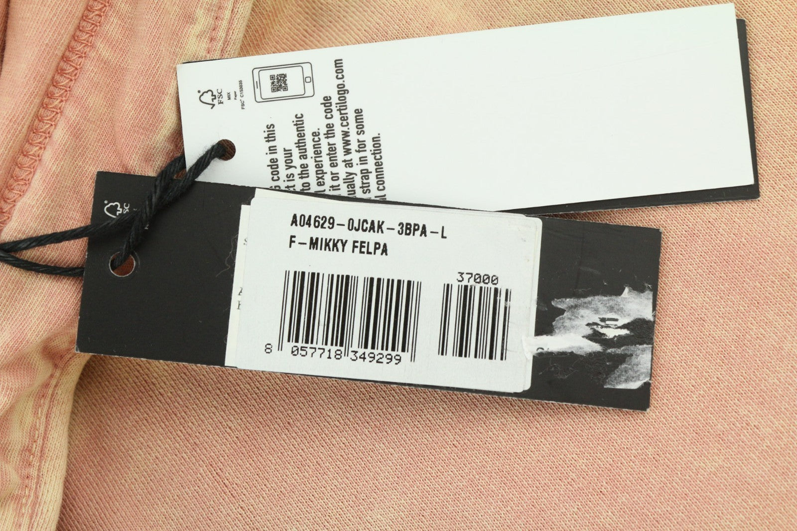 DIESEL F-Mikky Women's Hoodie L Peach Hood Asym Pocket Style Pullover RRP195