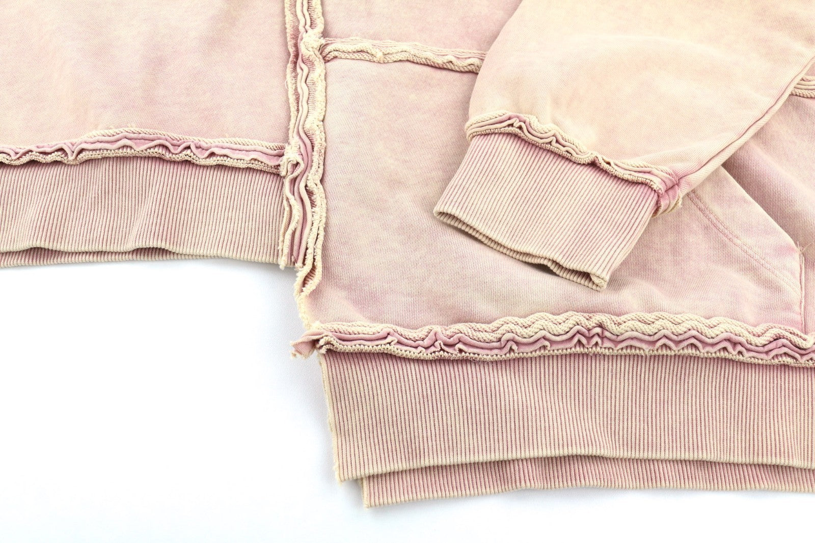 DIESEL F-Mikky Women's Hoodie L Light Peach Hood Asymmetrical Pullover RRP195