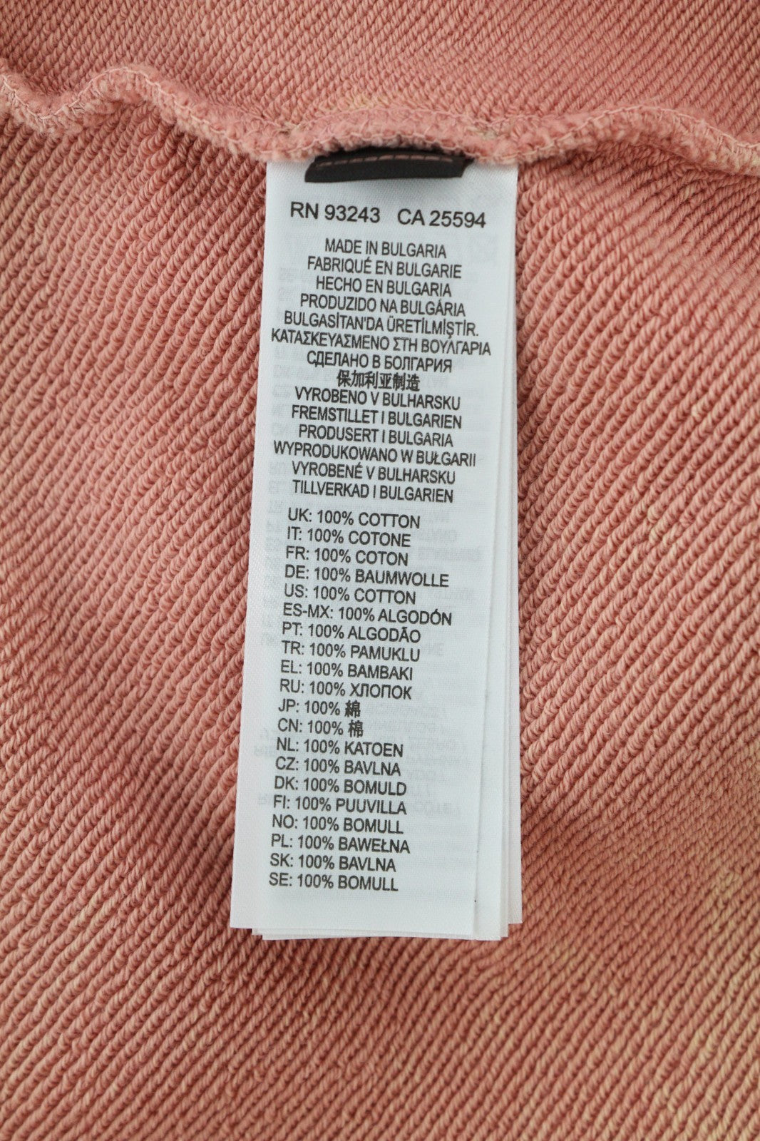 DIESEL F-Mikky Women's Hoodie L Peach Hood Asymmetrical Logo Pullover RRP195