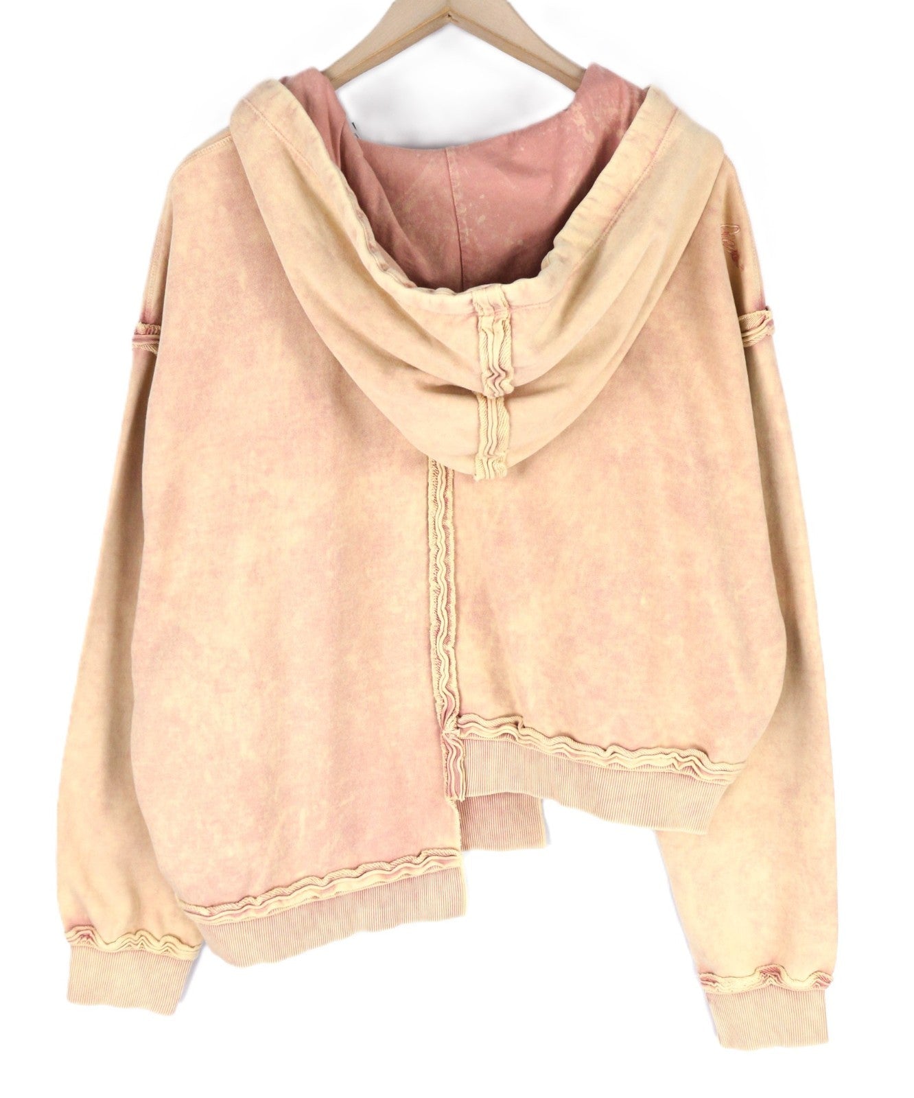 DIESEL F-Mikky Women's Hoodie XL Peach Hood Strap Asym Pocket Design RRP195