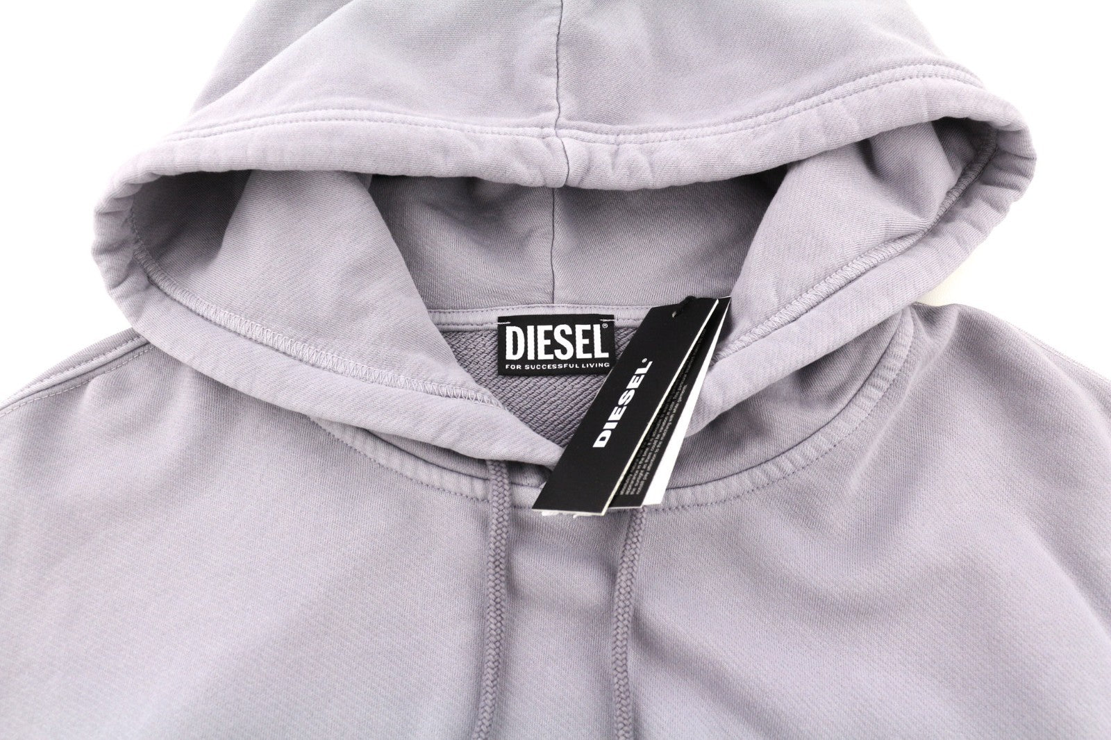 DIESEL F-Magdalena Women's Hoodie XL Purple Washed Hood Strap Pull On RRP175