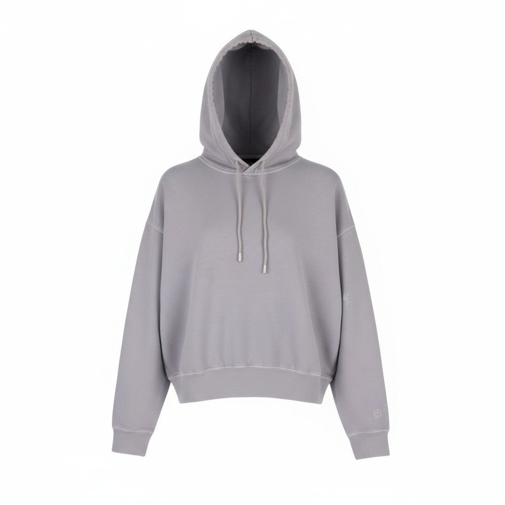 DIESEL F-Magdalena Felpa Women's Hoodie L Purple Washed Hood Logo Strap RRP175