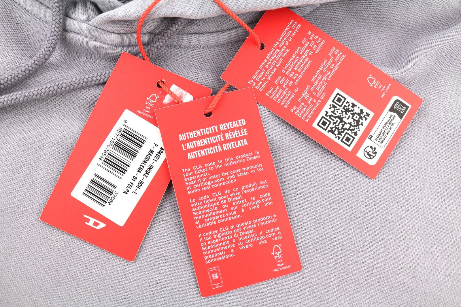 DIESEL F-Magdalena Felpa moteriškas džemperis su gobtuvu L dydžio, violetinis, su gobtuvu ir logotipu, RRP175 