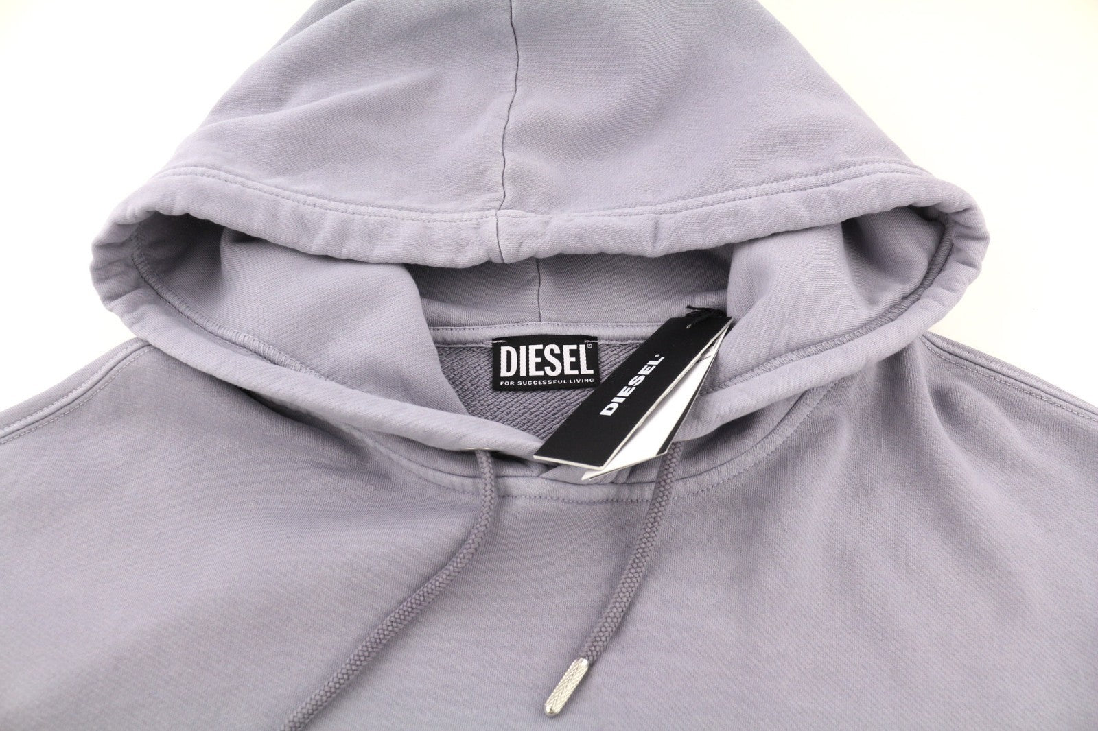 DIESEL F-Magdalena Women's Hoodie XL Purple Washed Hood Strap Pull On RRP175