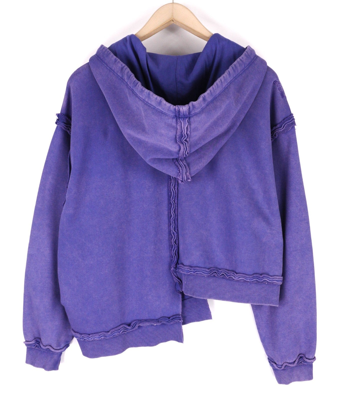 DIESEL F-Mikky Women's Hoodie M Blue Hood Asym Pocket Strap Logo Pullover RRP195