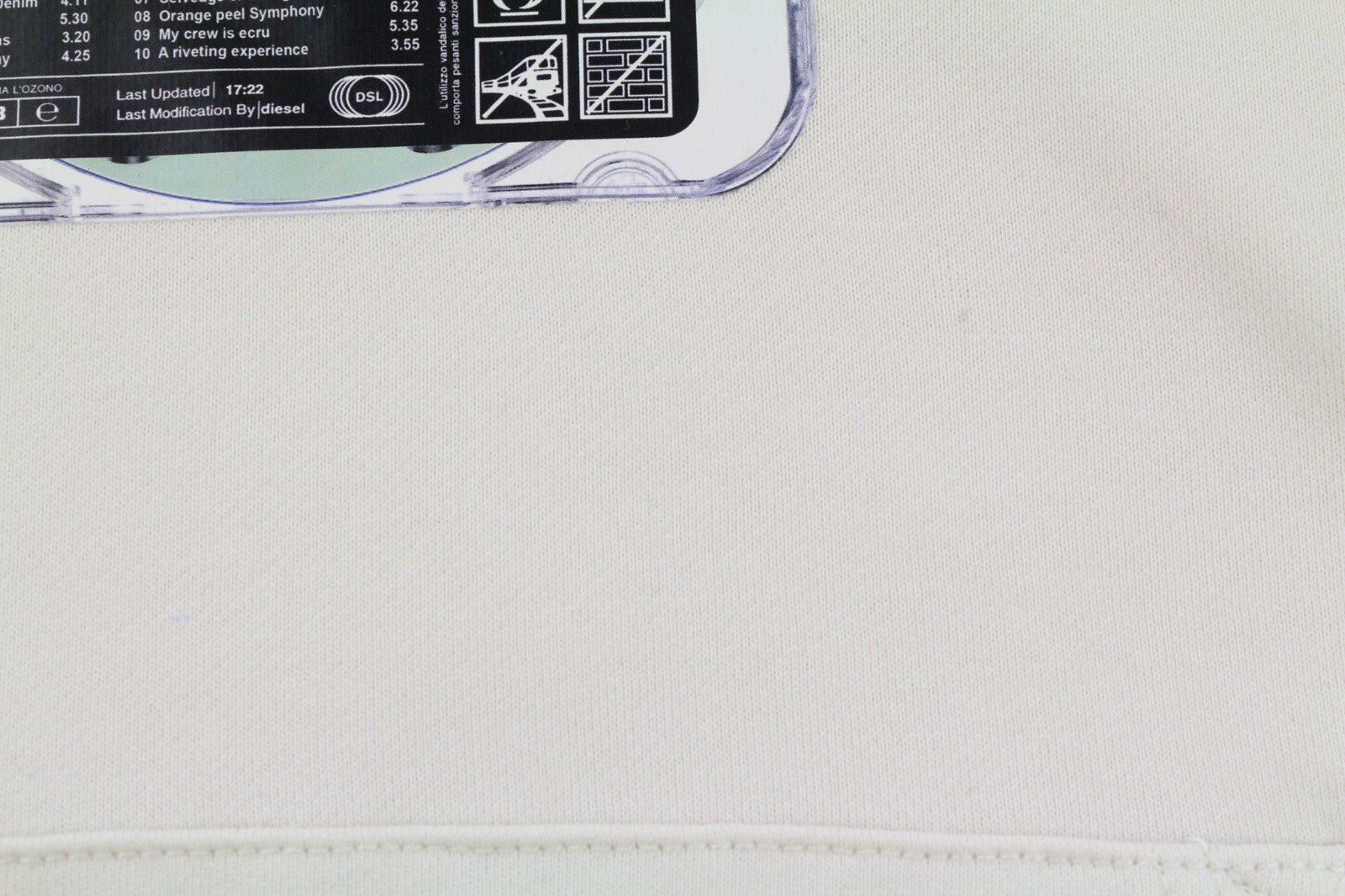 DIESEL S-Ginn-Hood Men's Hoodie M Beige Hood Kangaroo Strap Cotton Pullover