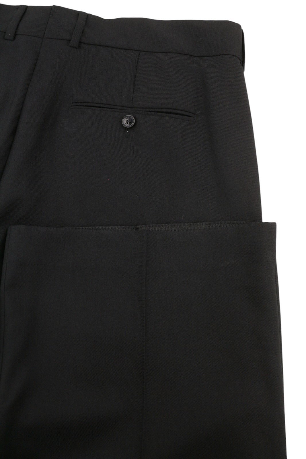 GANT Light Wool Men Trousers EU56 Black Wool Straight Fit Zip Fly Logo Formal