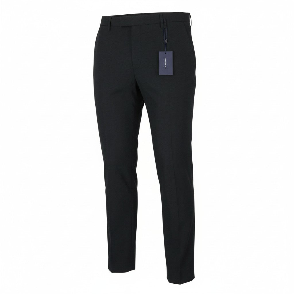 GANT Stretch Linen Men Trousers EU54 Evening Blue Slim Fit Zip Fly Dark Formal