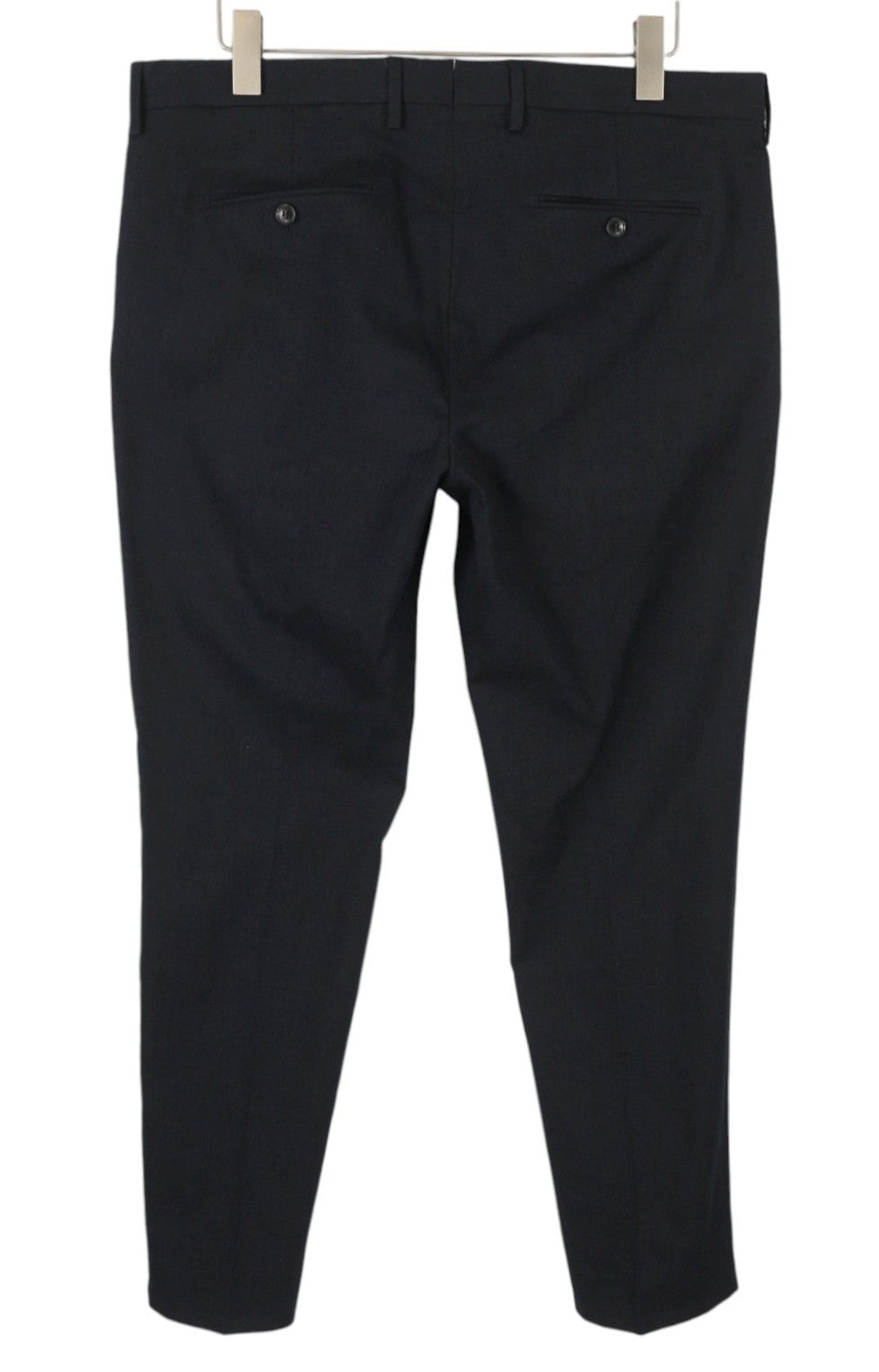 GANT Stretch Linen Men Trousers EU54 Evening Blue Slim Fit Zip Fly Dark Formal