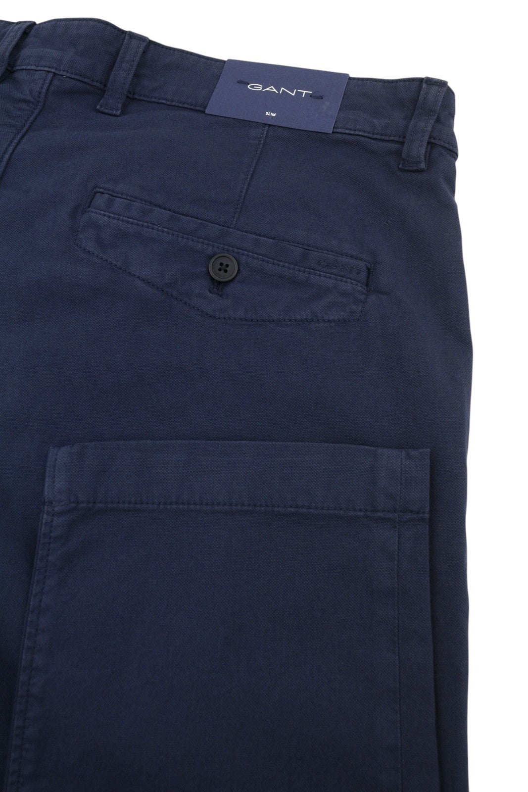 GANT Slim Light Canvas Chino Men Trousers W36/L30 Marine Zip Fly Dark Casual