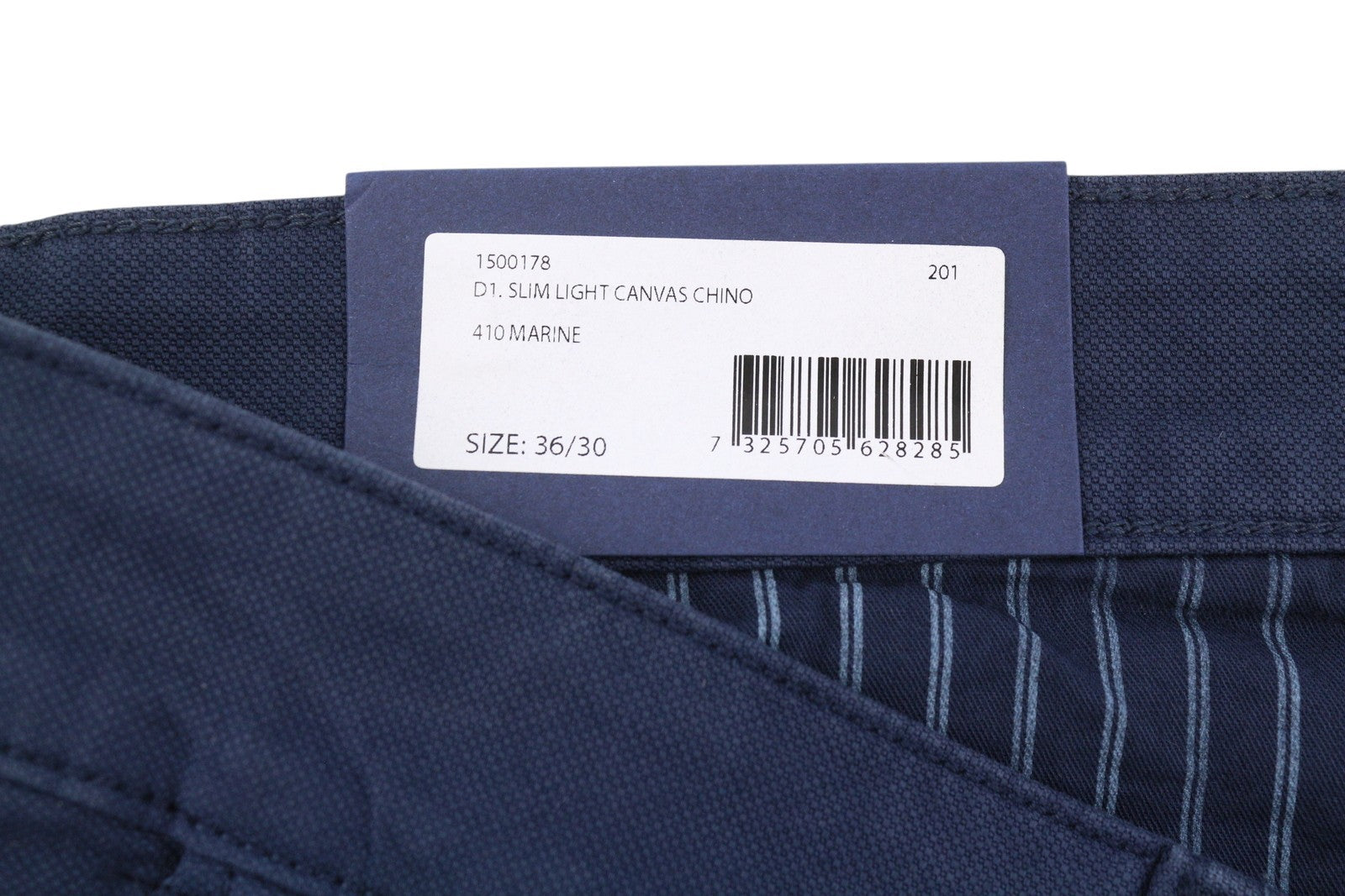 GANT Slim Light Canvas Chino Men Trousers W36/L30 Marine Zip Fly Dark Casual