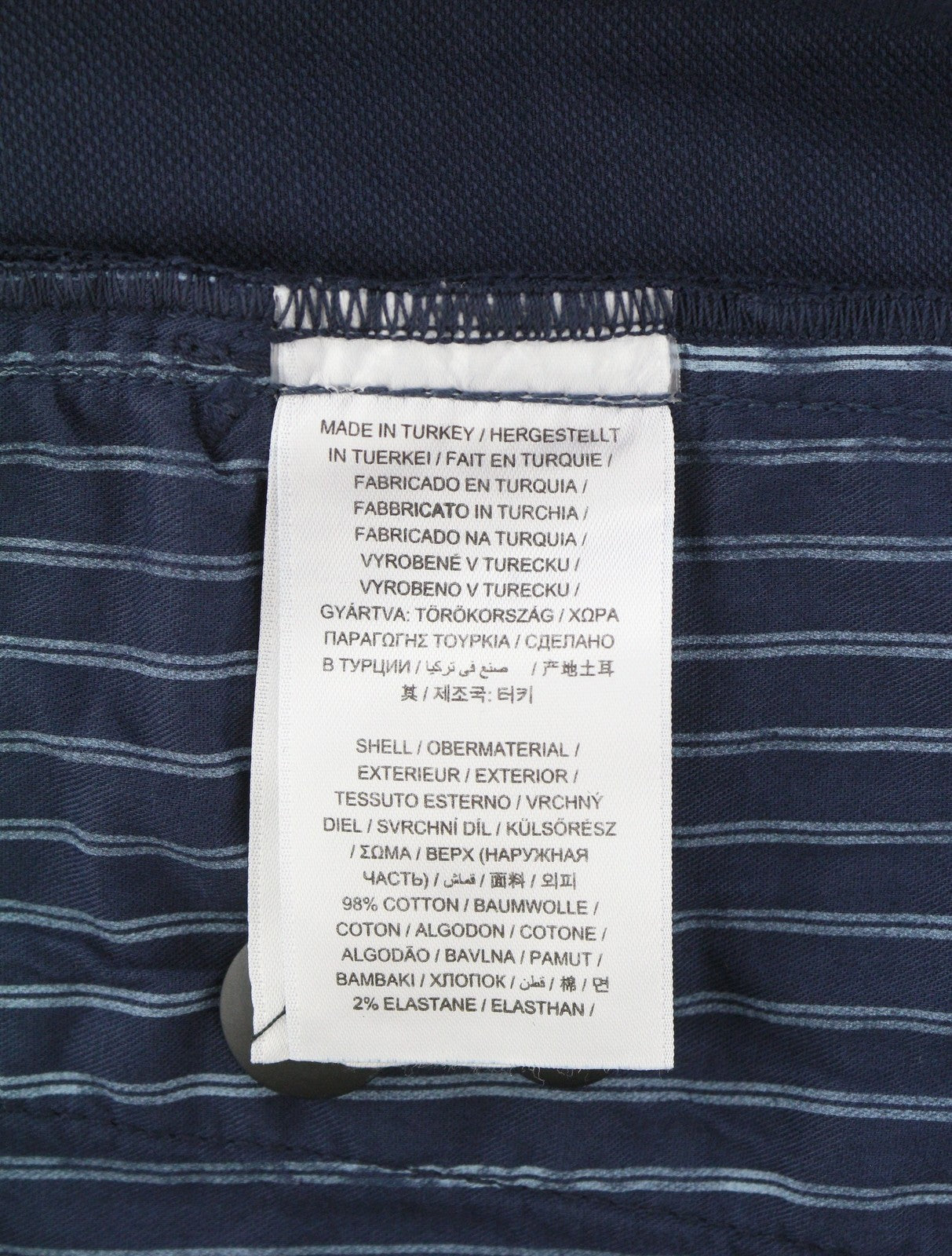 GANT Slim Light Canvas Chino Men Trousers W36/L30 Marine Zip Fly Dark Casual