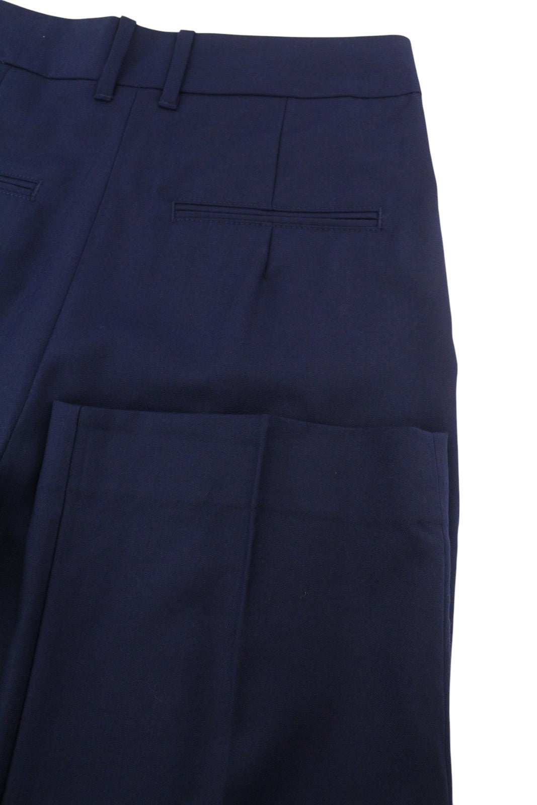 GANT Wool Blend HW Pleated Slack Women Trousers EU36 Evening Blue Straight Leg