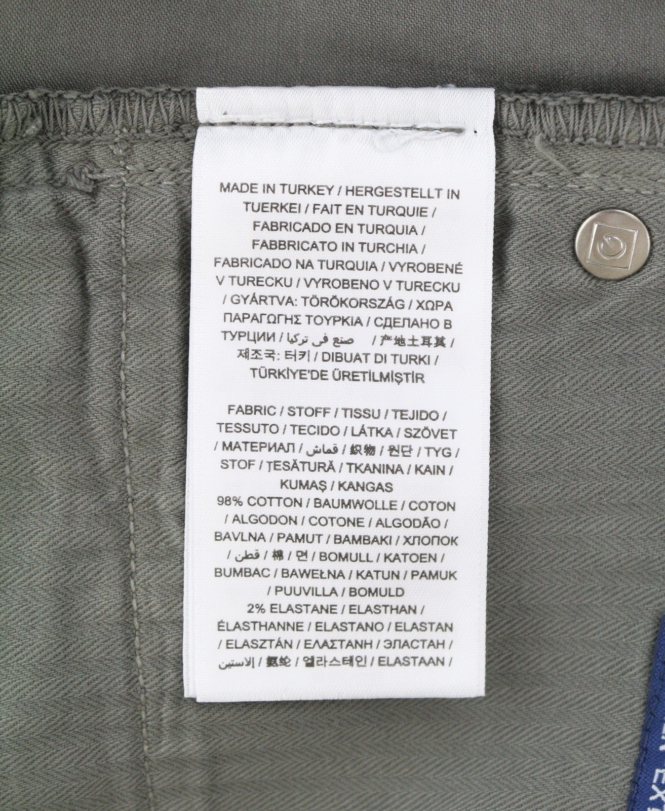 GANT Maxen Satin Men Trousers W35/L36 Steel Grey Extra Slim Fit Zip Fly Casual