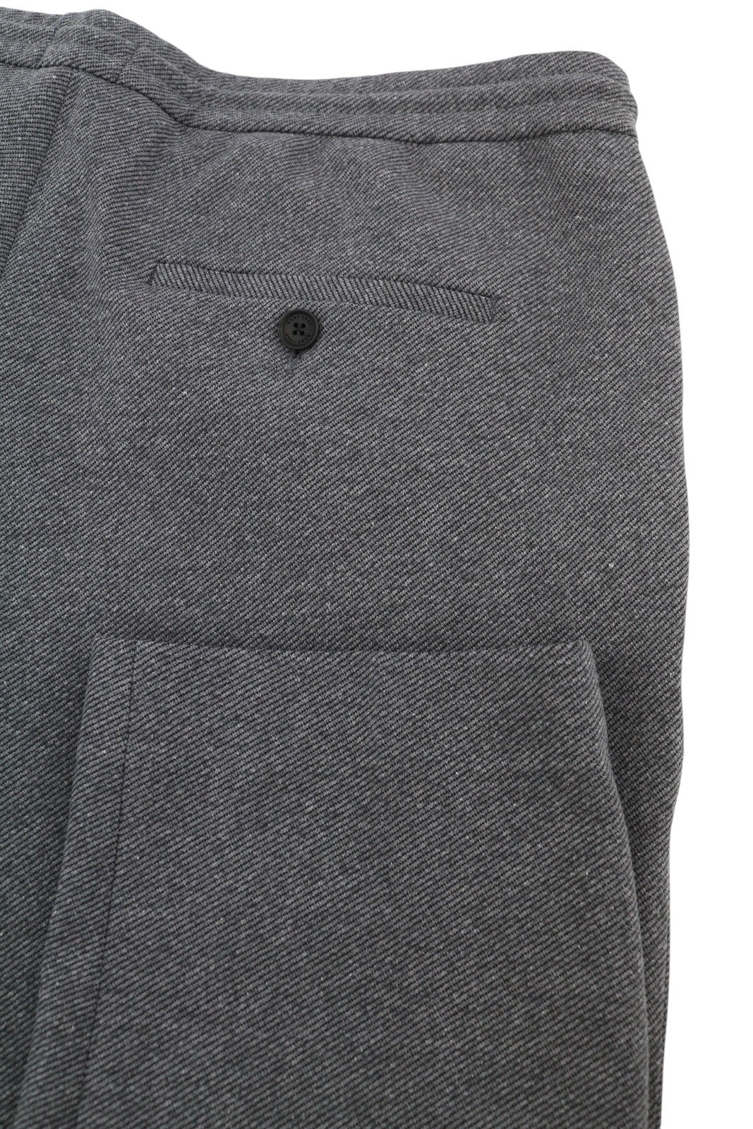 GANT Jersey Men Trousers EU54 Dark Grey Melange Slim Fit Drawstring Waist Zip