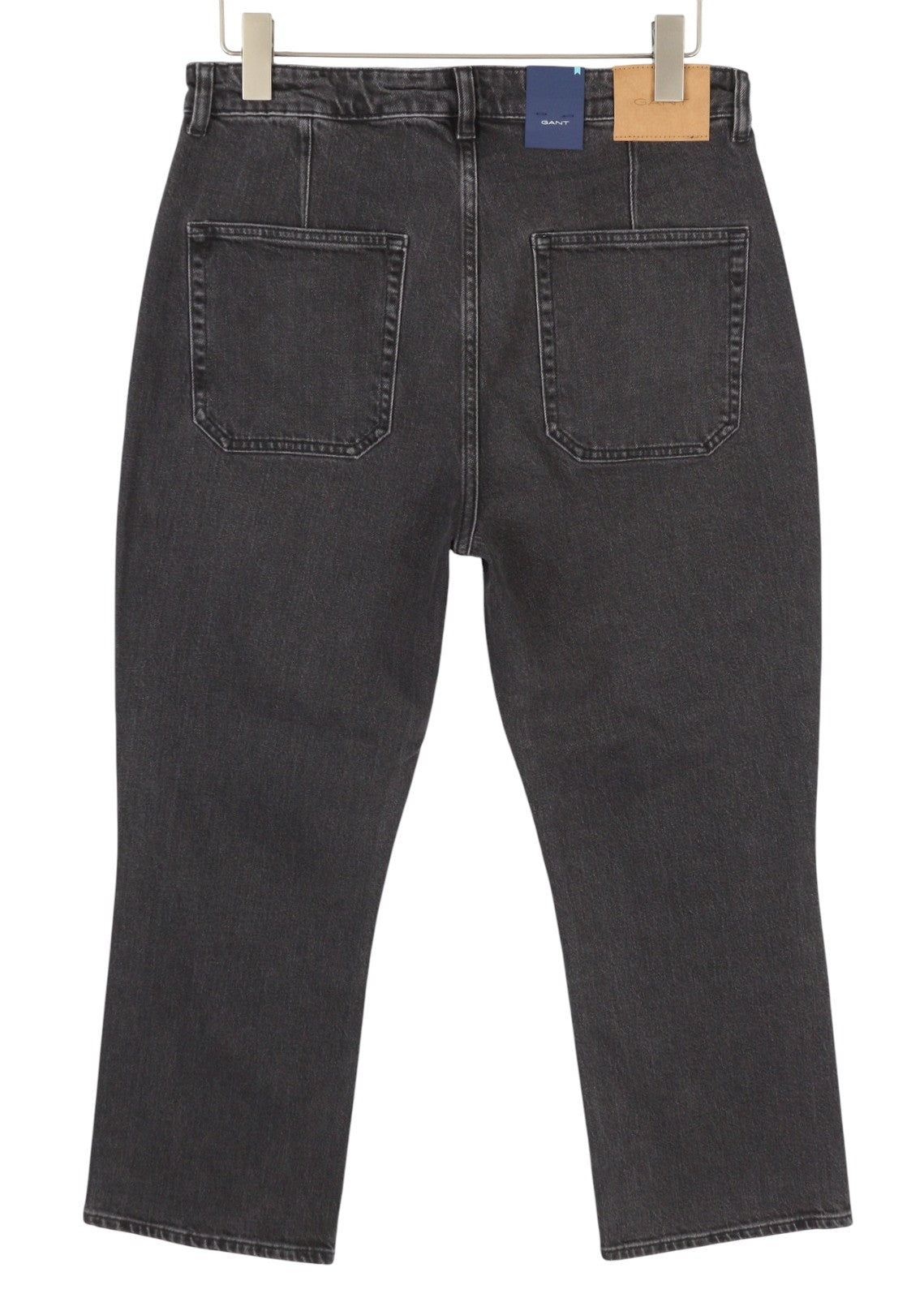 GANT Cropped Flare Women Jeans W33 Black Broken In Faded Denim Ankle Zip Fly