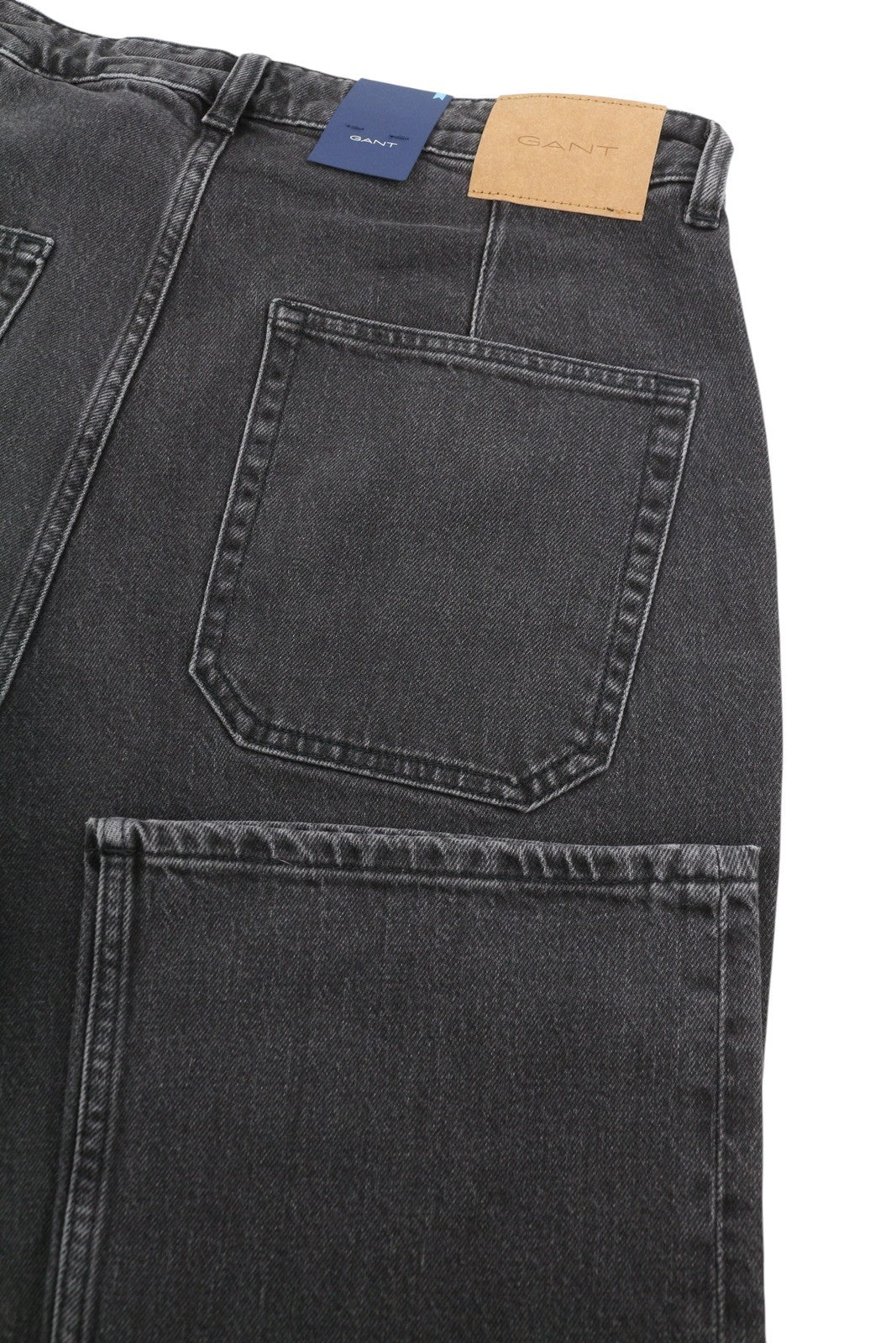 GANT Cropped Flare Women Jeans W33 Black Broken In Faded Denim Ankle Zip Fly