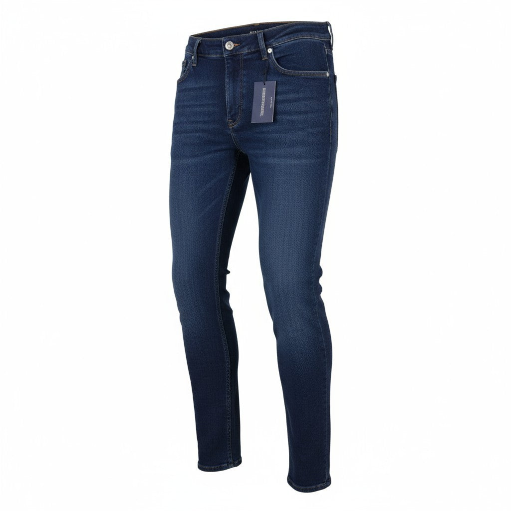 GANT Maxen Retro Shield Men Jeans W34/L36 Dark Blue Whiskers Washe Skinny