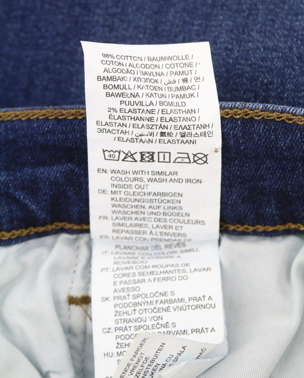 GANT Maxen Retro Shield vyriški džinsai W34/L36 tamsiai mėlyni ūsuoti, aptempti 