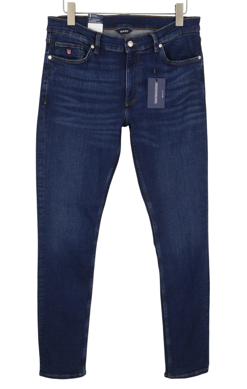 GANT Maxen Retro Shield Men Jeans W34/L36 Dark Blue Whiskers Washe Skinny