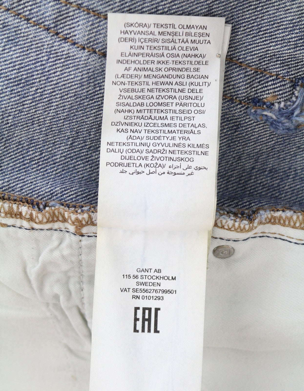 GANT HW Relaxed Straight Rip moteriški džinsai W30 Mid Blue Vintage Faded Distress 