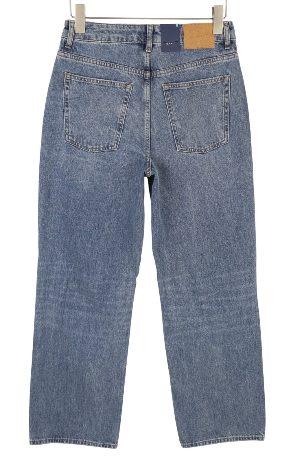 GANT HW Relaxed Straight Rip moteriški džinsai W30 Mid Blue Vintage Faded Distress 