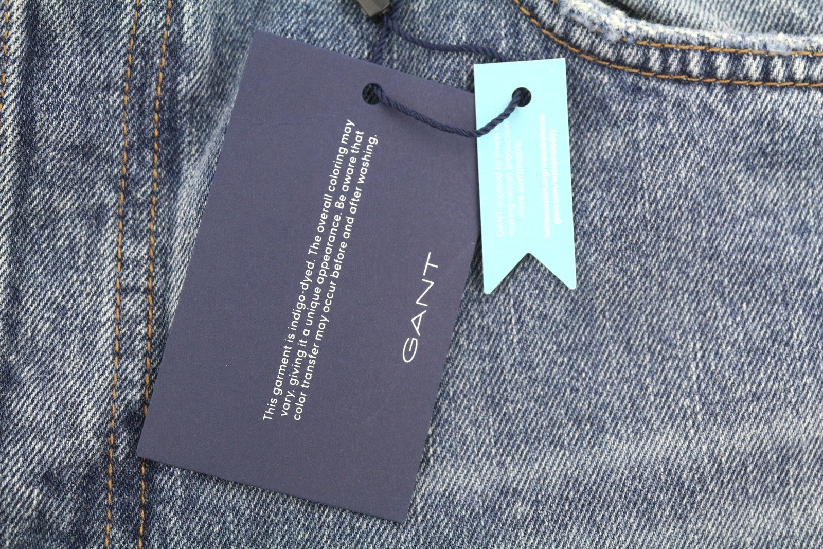 GANT HW Relaxed Straight Rip moteriški džinsai W30 Mid Blue Vintage Faded Distress 