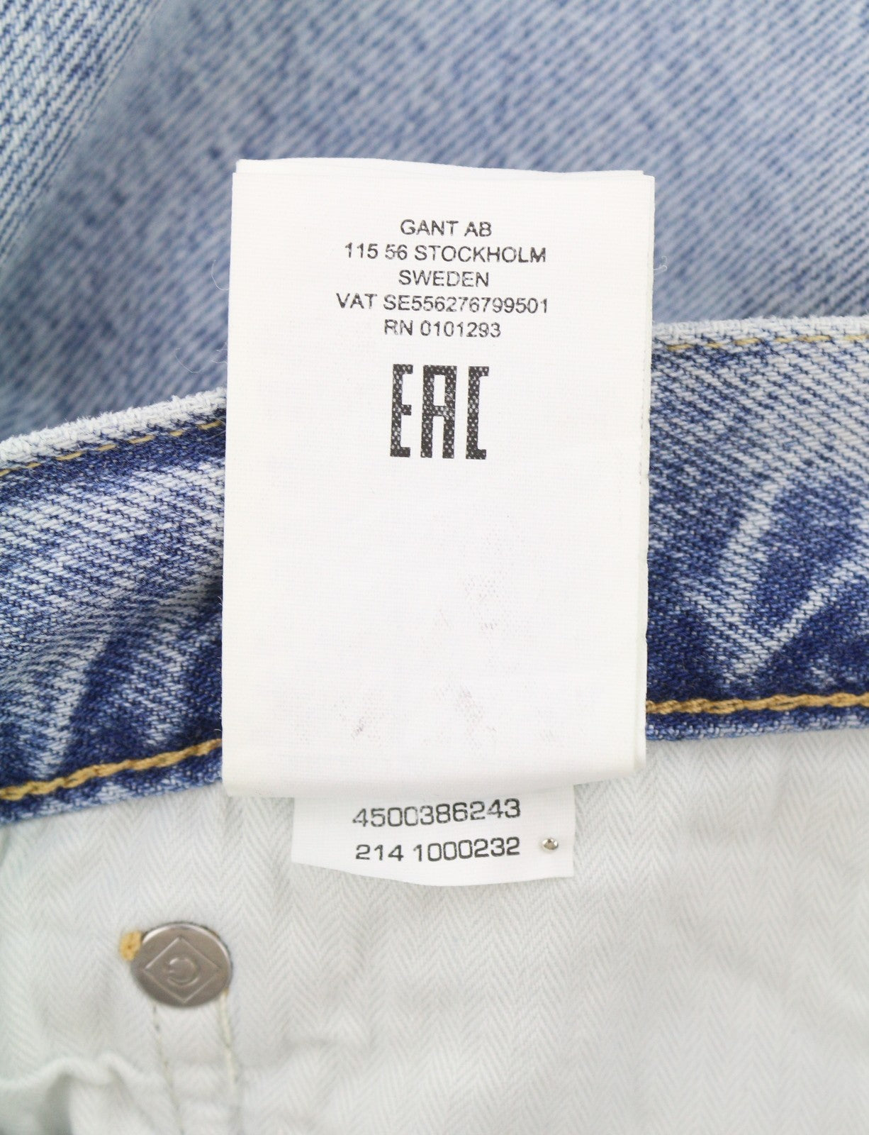 GANT Relaxed Classic Men Jeans W35/L34 Light Blue Broken In Faded Tapered Fit