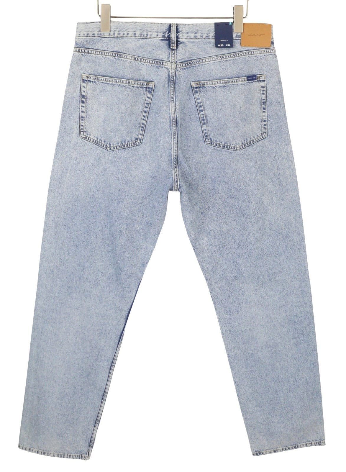 GANT Relaxed Classic Men Jeans W35/L34 Light Blue Broken In Faded Tapered Fit