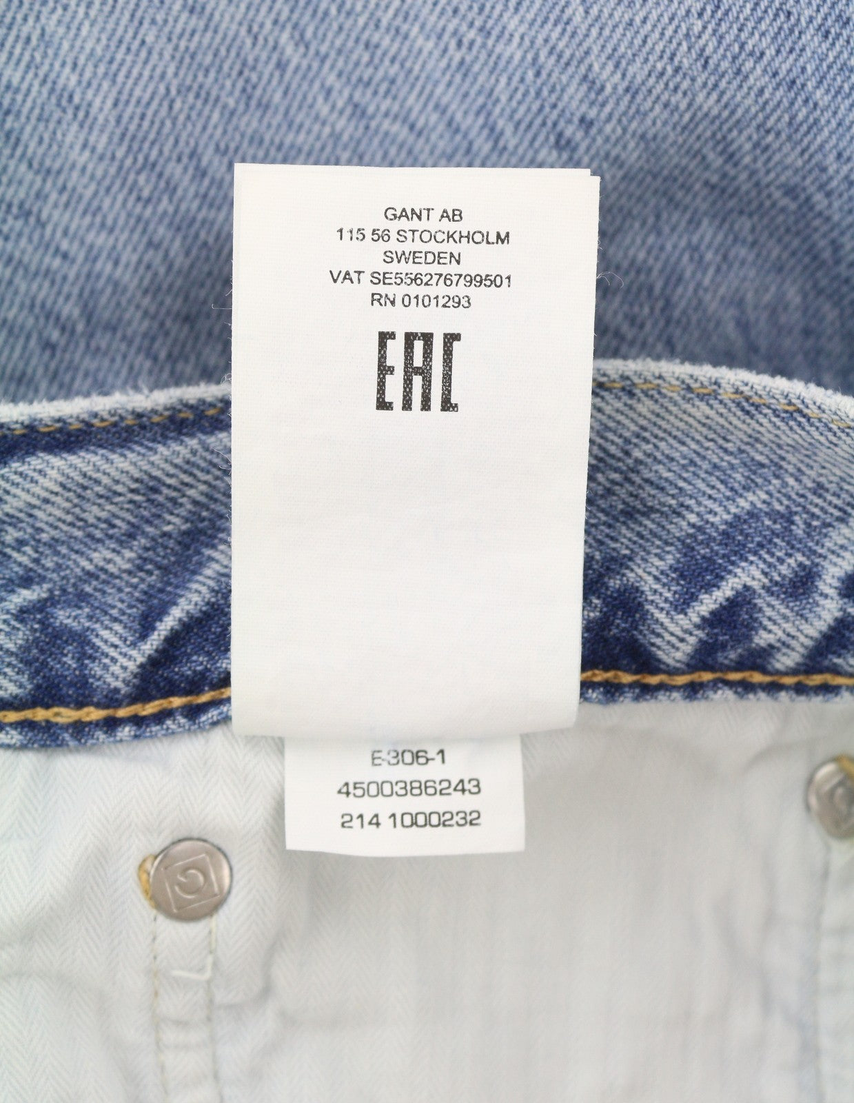 GANT Relaxed Classic Men Jeans W35/L34 Light Blue Broken In Faded Tapered Fit