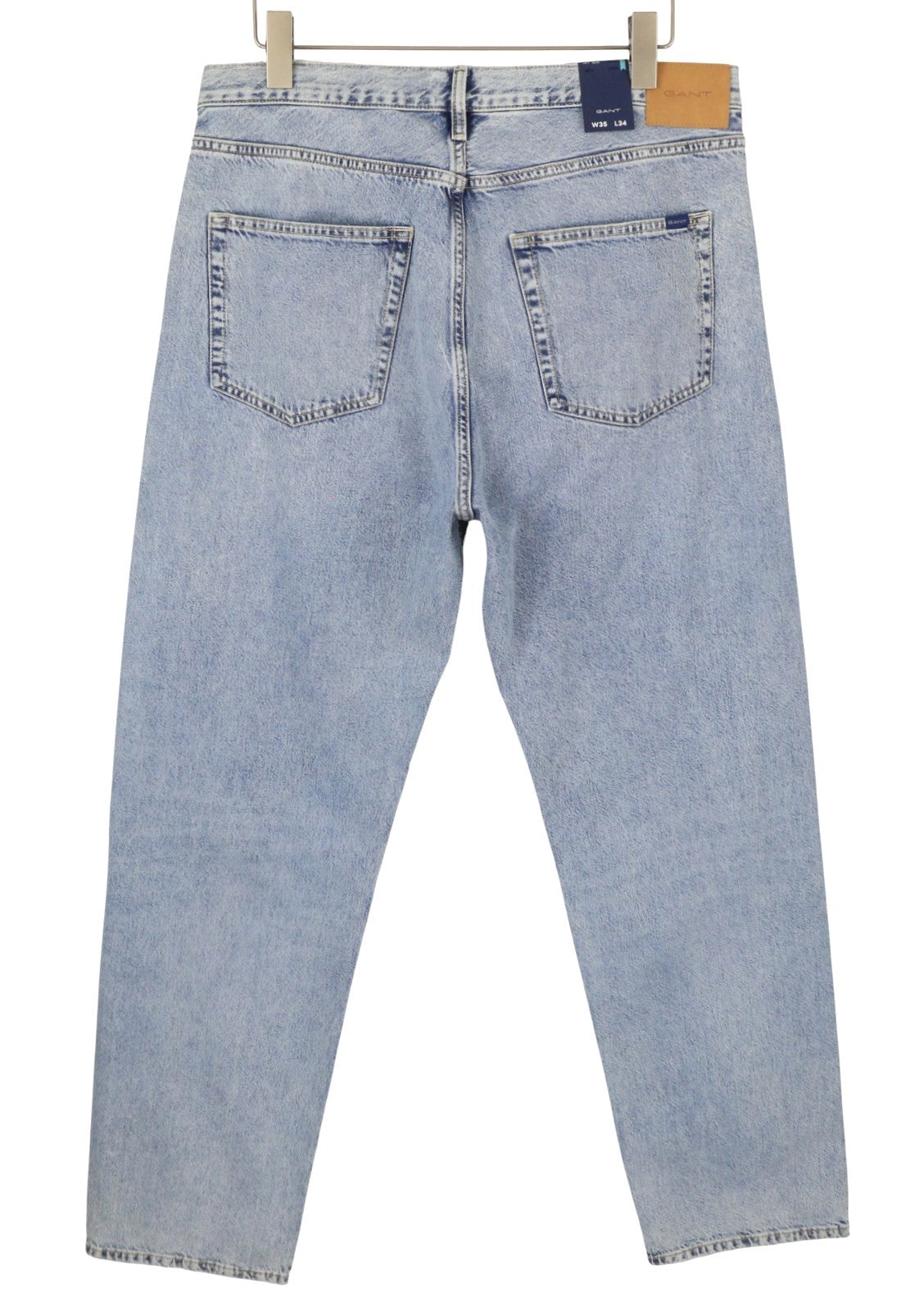 GANT Relaxed Classic Men Jeans W35/L34 Light Blue Broken In Faded Tapered Fit