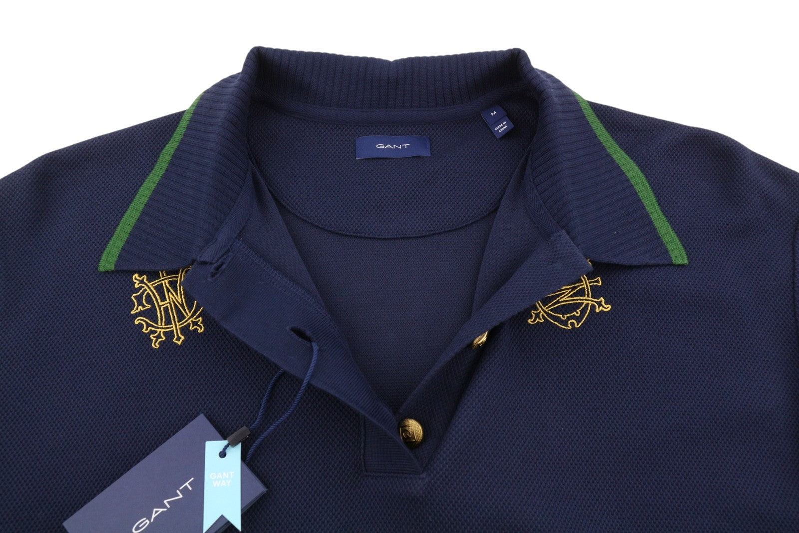 GANT Crowns Heavy Rugger Women Sweatshirt M Evening Blue Crown Embroidered