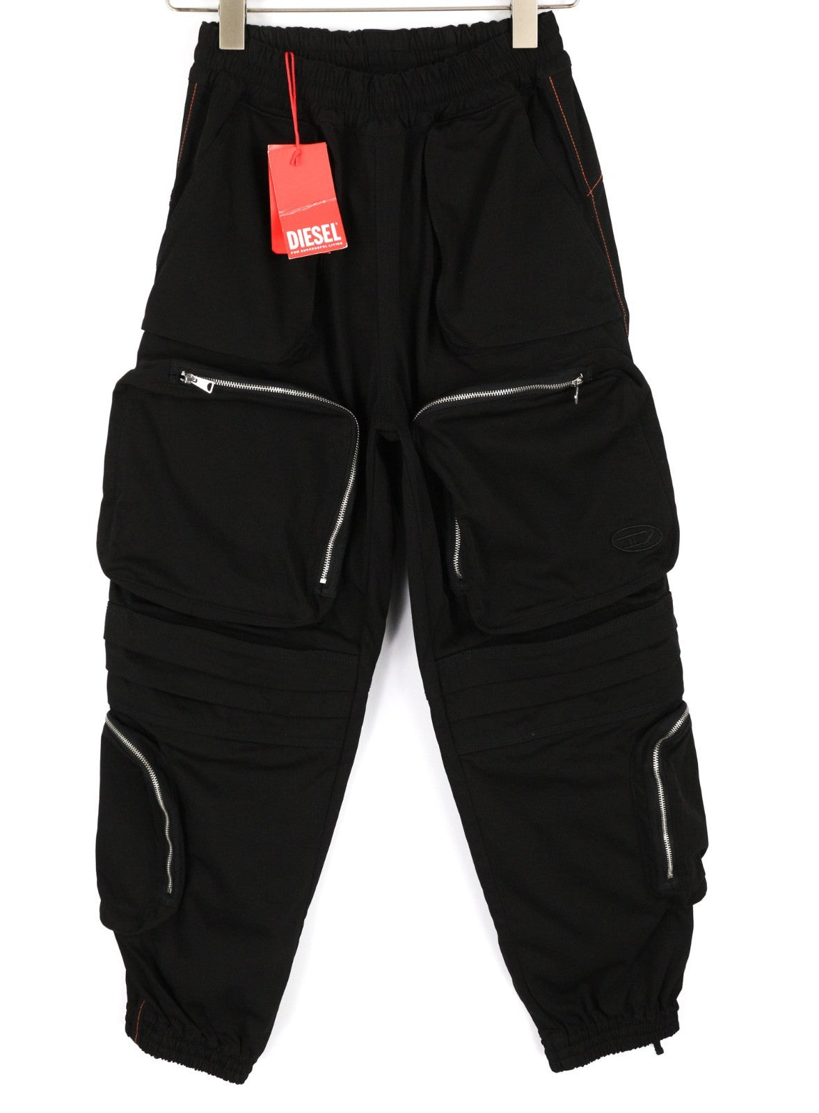 DIESEL P-Mirta-NL 0PCAK Women's Cargo XS Black Loose Fit Utility Pockets RRP300