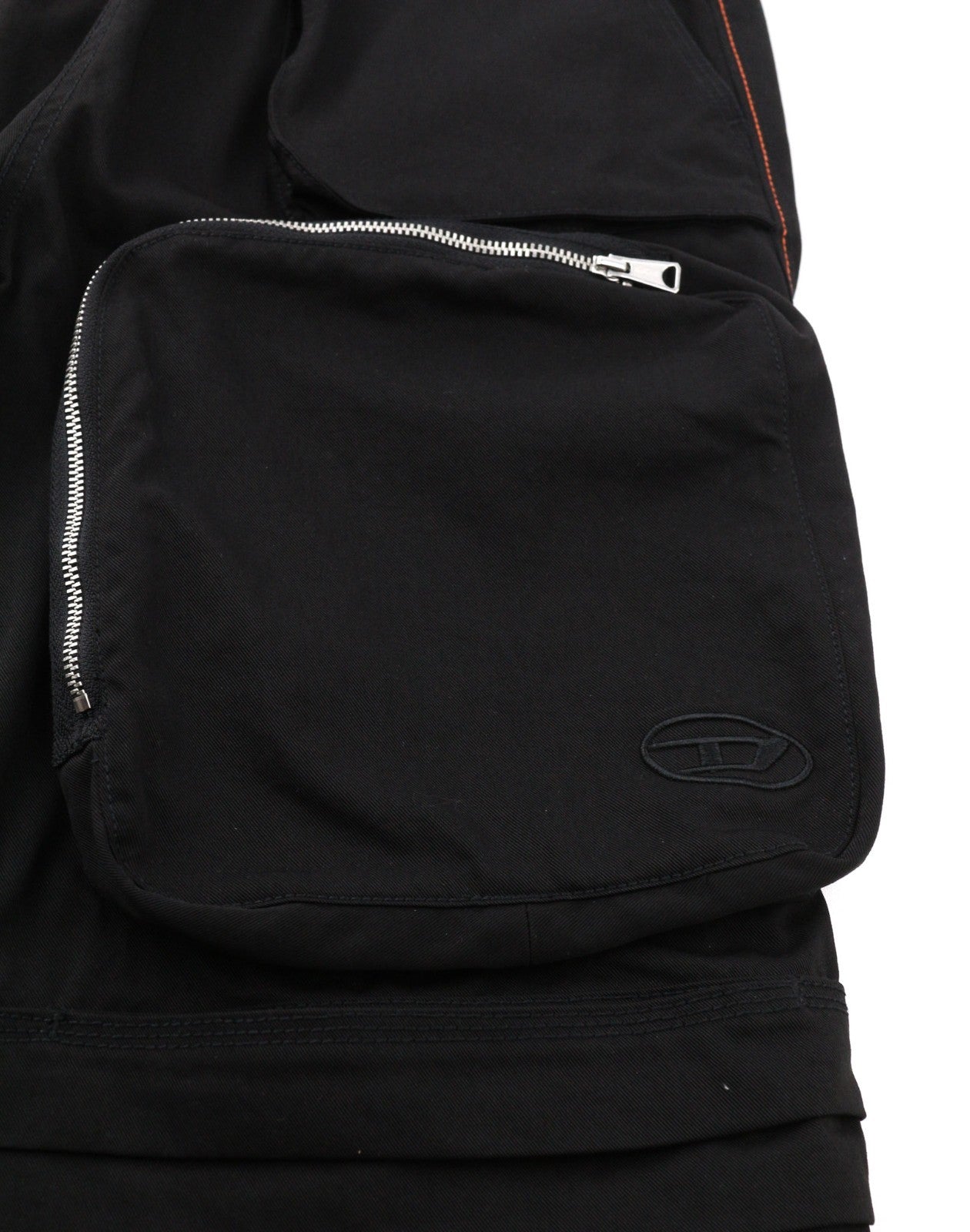 DIESEL P-Mirta-NL 0PCAK Women's Cargo XS Black Loose Fit Utility Pockets RRP300