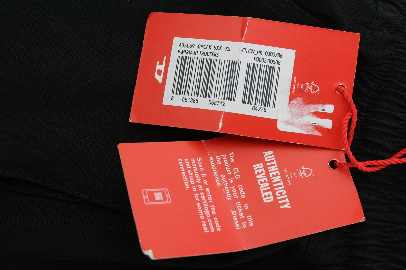 DIESEL P-Mirta-NL 0PCAK Women's Cargo XS Black Loose Fit Utility Pockets RRP300