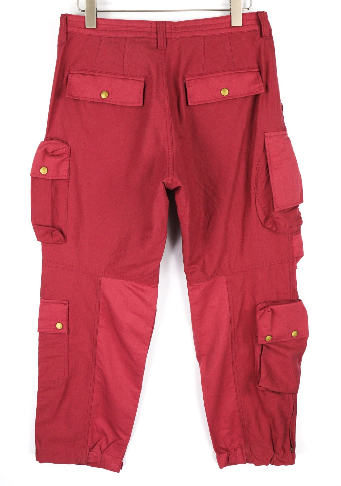 DIESEL P-Giulia moteriškos kelnės W30 bordo spalvos lininis krovininis laisvalaikio kirpimas RRP300 