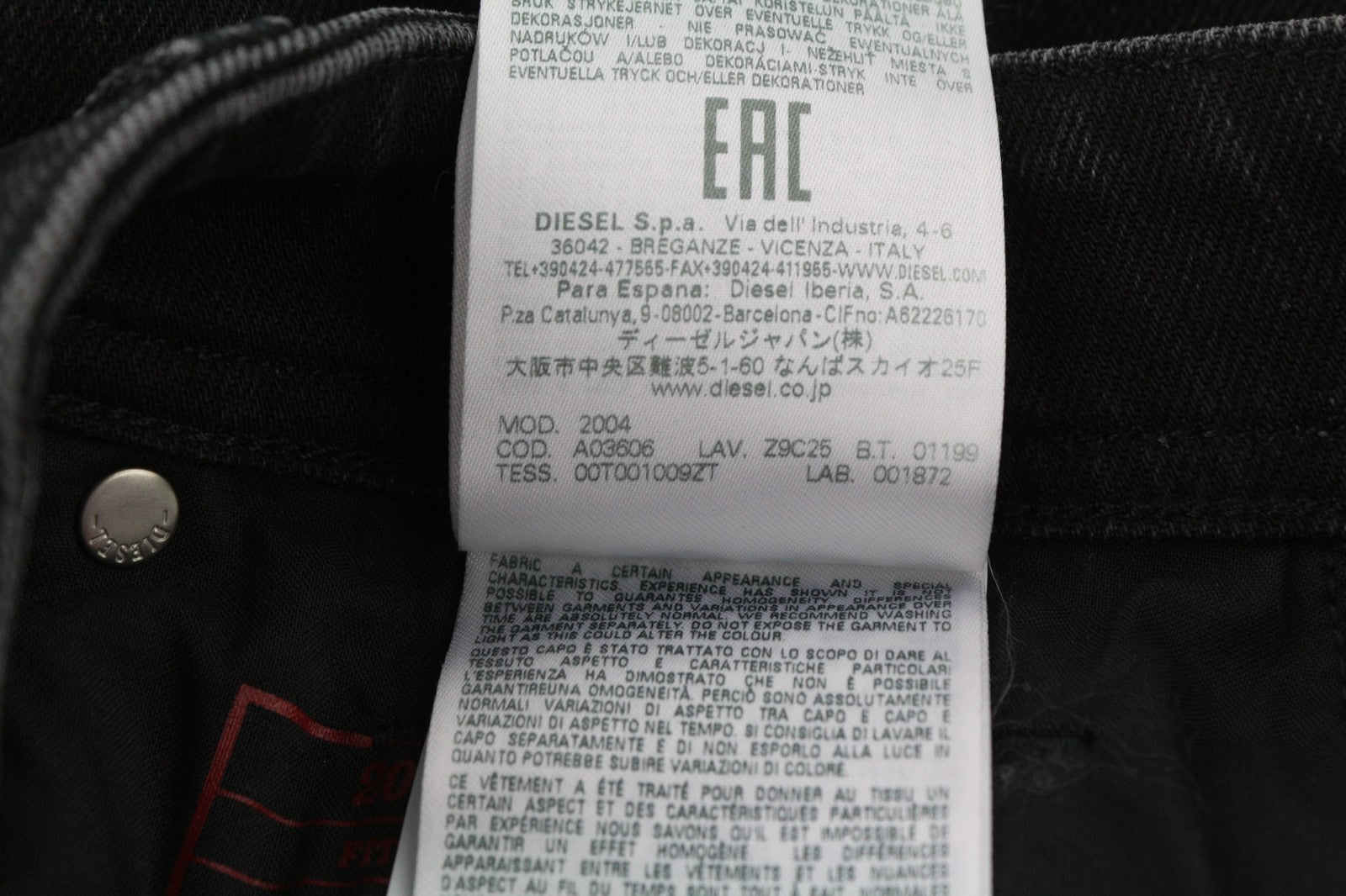 DIESEL 2004 5Pockets Z9C25 Women's Jeans W26/L32 Slim Mid Waist Tapered RRP185