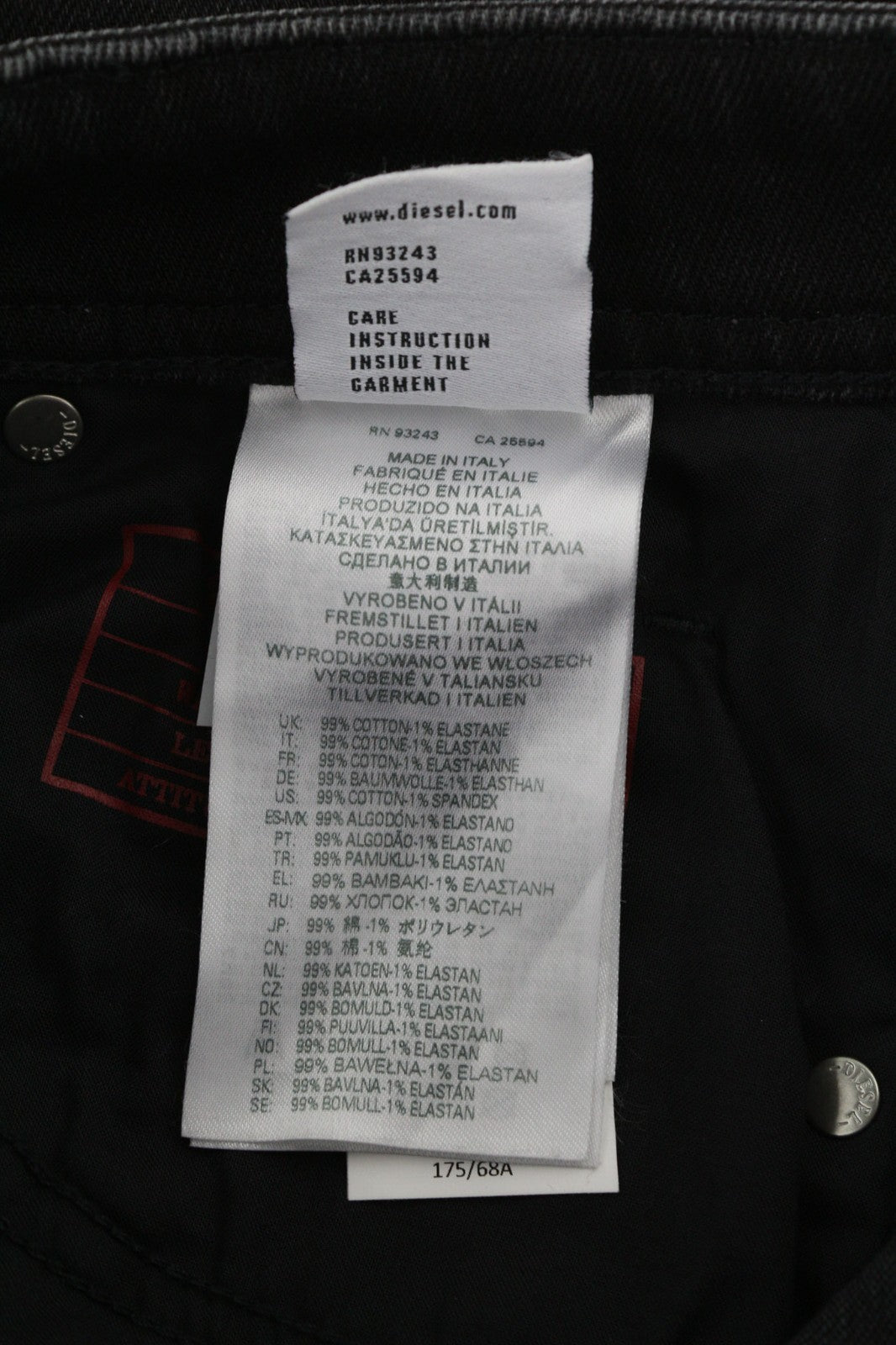 DIESEL 2004 5Pockets Z9C25 Women's Jeans W26/L32 Black Slim Mid Waist RRP185