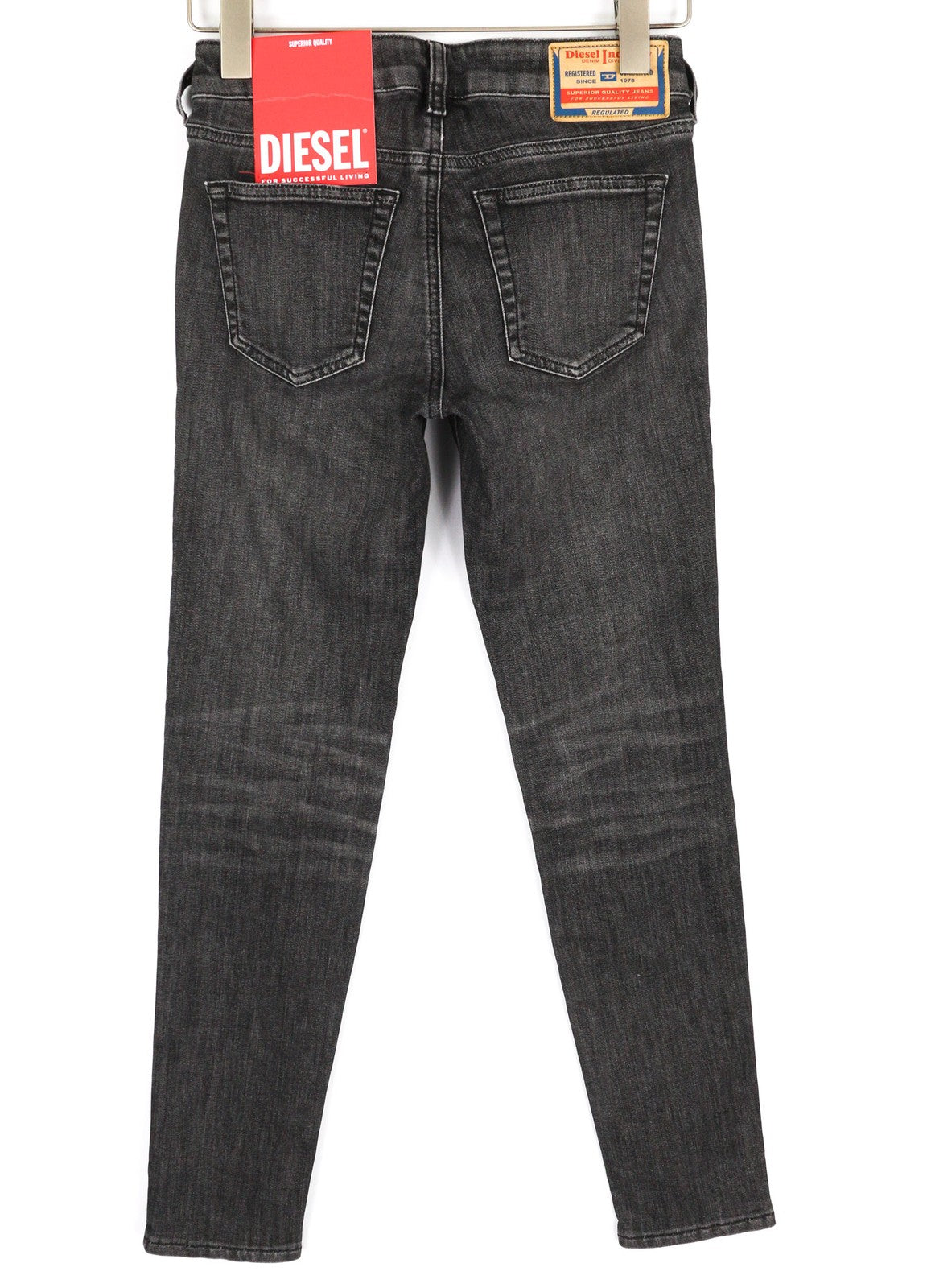 DIESEL D-Ollies Jogg Women's Jeans W24 Washed Grey Sweat Denim Slim Fit RRP275