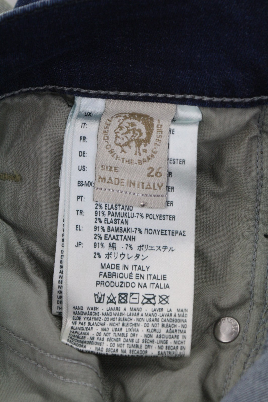 DIESEL Grupee 0838T Women's Jeans W26/L32 Super Skinny Low Waist Stretch Blue