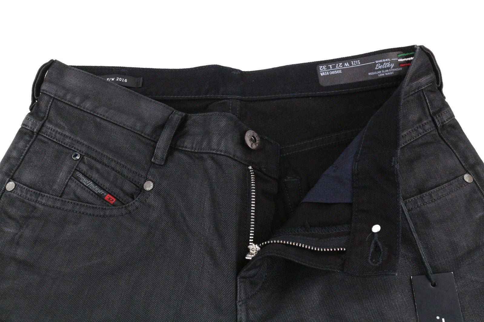 DIESEL Belthy 0856E Women's Jeans W27/L32 Coated Slim Straight Low  RRP250